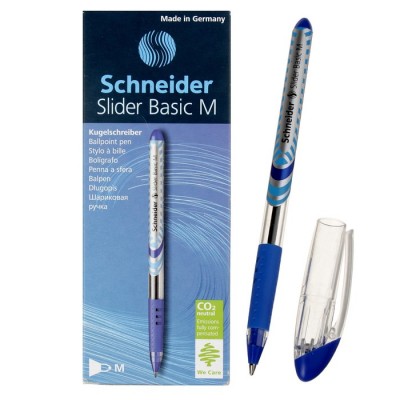 Ручка шариковая Schneider  *Slider Basic* M синяя цв. корпус 0,5 мм (10шт/уп)